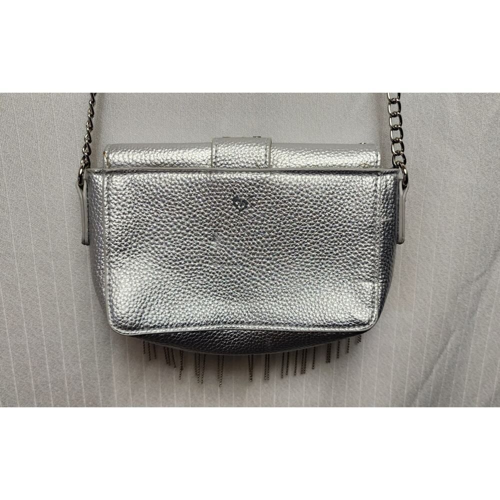 Justice Girls Silver Studded Crossbody Purse Bag With Adjustable Chain Strap - Picture 4 of 8